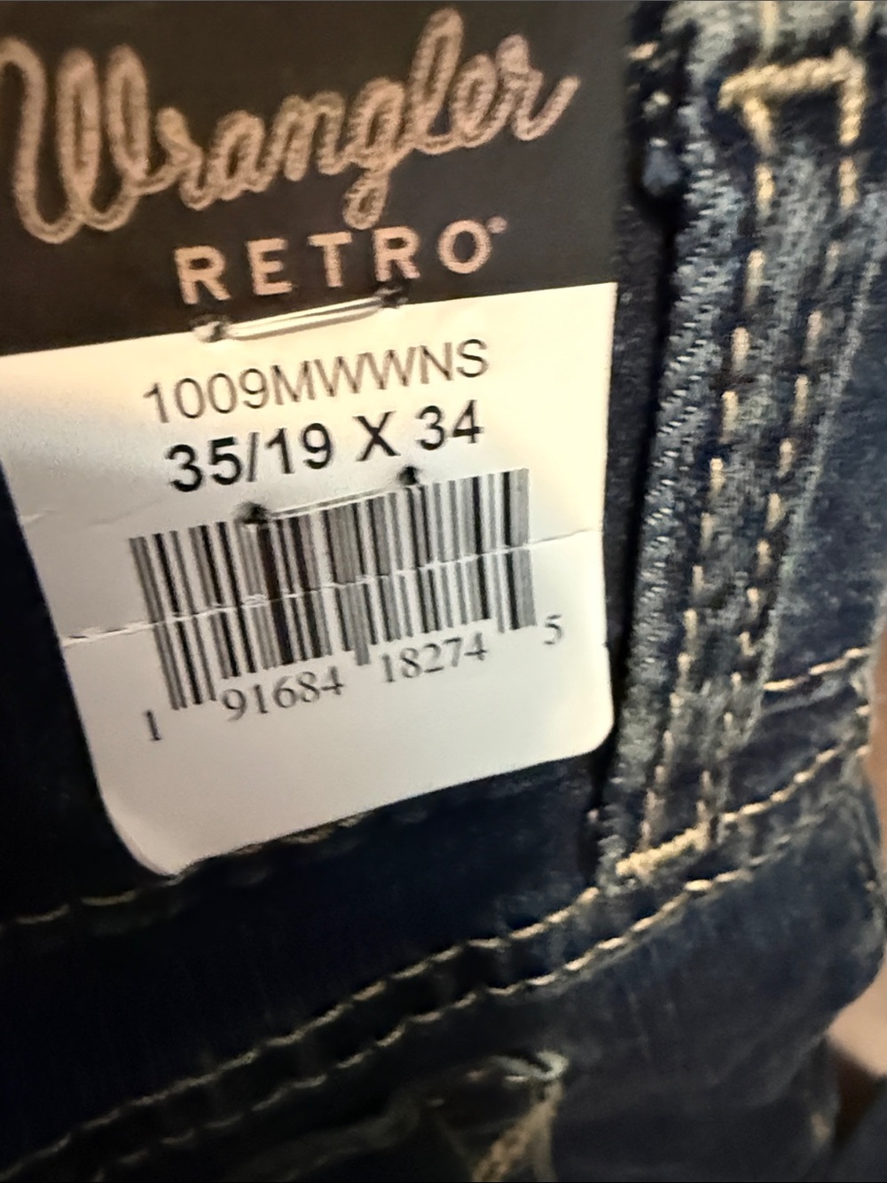 Wrangler Indigo Blue Bootcut Jeans with Contrast Stitching - Picture 4 of 4